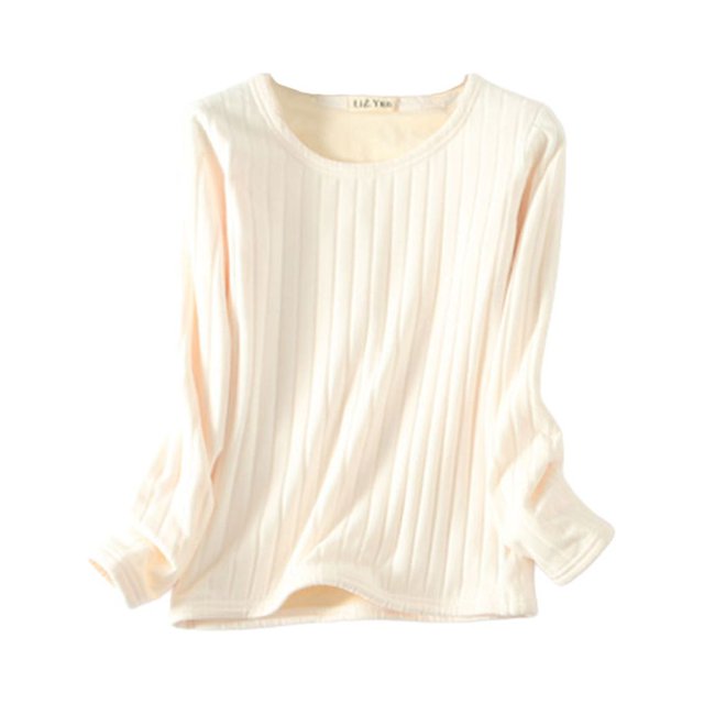 Minnieouse Ropa interior camiseta femenina cálida a prueba de viento Traceless ropa interior térmica cómoda Simple ropa otoño Casual Prendas para la parte del cuerpo Blanco, Blanco L L Minnieouse AP013131-10