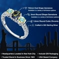 thumbnail image 2 of Gem Stone King 925 Sterling Silver Blue Mystic Topaz and Mercury Mist Mystic Topaz Ring for Women (0.92 Cttw, Gemstone Birthstone, Size 5), 2 of 6