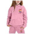thumbnail image 2 of WOYY Toddler Girls Lined Tracksuit Letter Hoodie Sweatpants Outfits, Sizes 2-3T, 2 of 4