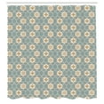 thumbnail image 2 of Ambesonne Spanish Tile Shower Curtain, Repetitive Flower Art, 69"Wx75"L, Persian Orange and Sea Green, 2 of 4