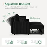 HONBAY Black 52” 3-in-1 Convertible Pull-Out Sofa Bed Sleeper Loveseat with Reclining Backrest, Built-in Cup Holders, Pet-Friendly Corduroy Sofa for Small Space - Walmart.com