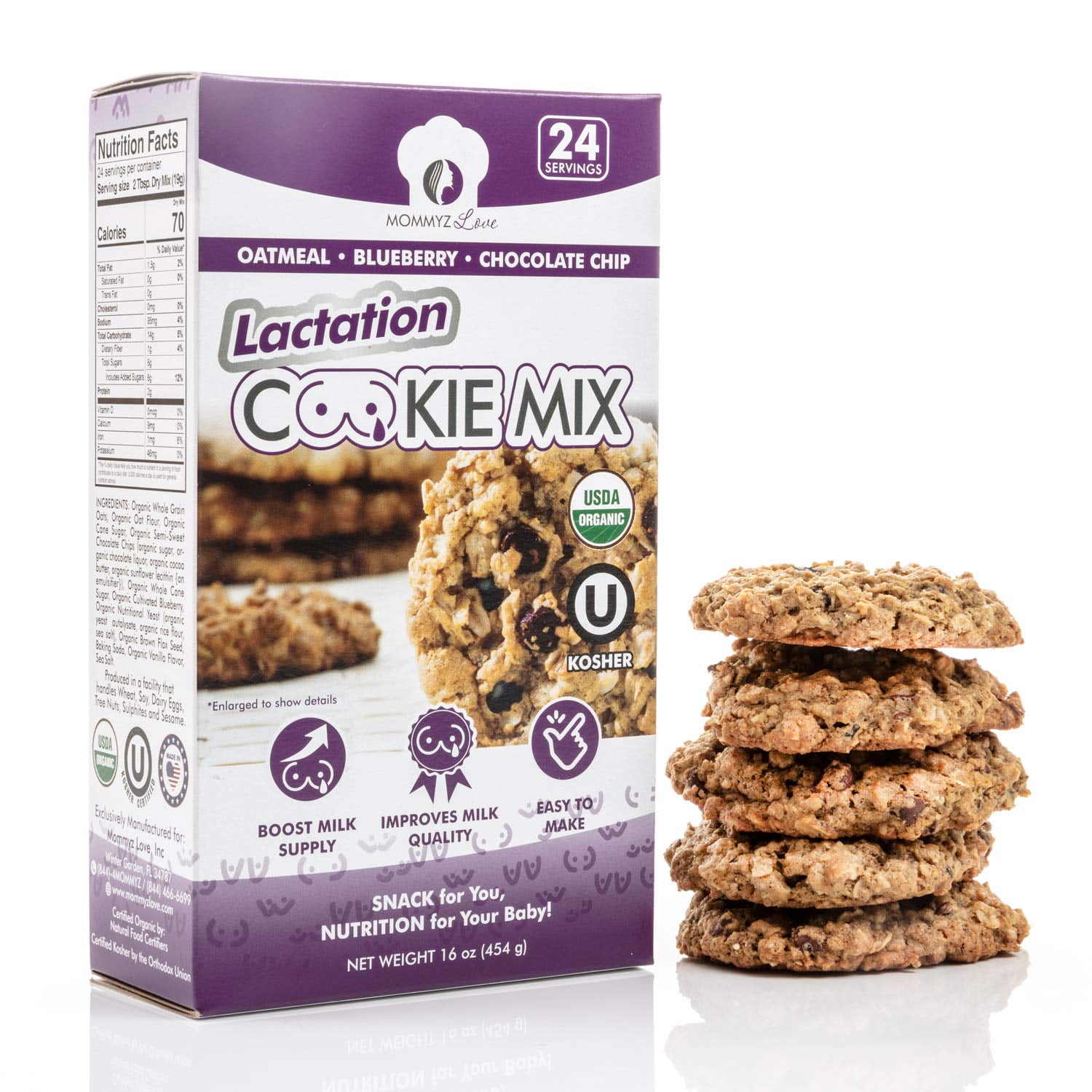 Lactation Cookie Mix USDA Organic & KOSHER Certified for Breastmilk