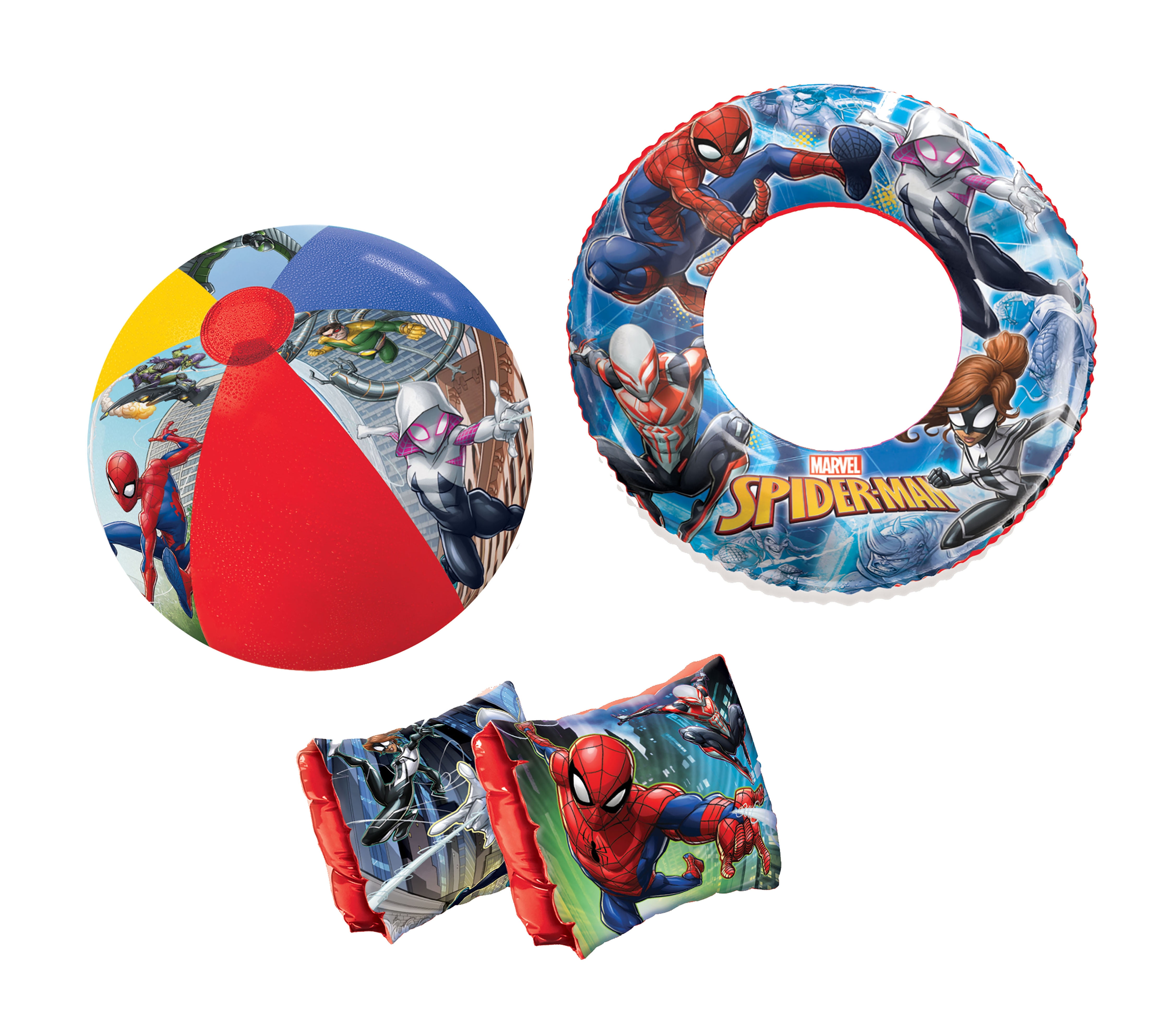 (2 pack) Spiderman Inflatable Pool Toys Swin Set, for Ages 3+