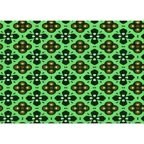 Ahgly Company Machine Washable Indoor Rectangle Transitional Dark Forest Green Area Rugs, 2' x 3'