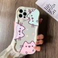 thumbnail image 3 of Funda de teléfono con diseño de gato Pusheens para iPhone, carcasa suave de onda cremosa 3D para modelos 16, 15, 14 Plus, 13, 12 Mini, 11 Pro Max, X, Xs, XR, 7, 8, 3 of 5