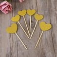 thumbnail image 4 of MLINS 12 PCS Glitter Cake Picks Birthday Wedding Love Heart Cupcake Toppers Cake Decorations Supplies Party Favors Assorted Sizes (Golden), 4 of 8