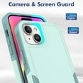 thumbnail image 3 of Decase Heavy-Duty Rugged Case for iPhone 15,Dual Layer Military Grade Drop Protection Anti-Fingerprint Anti-Scratch Hard Back Cover Silicone Bumper Shockproof Protective Case for iPhone 15,Mint, 3 of 5