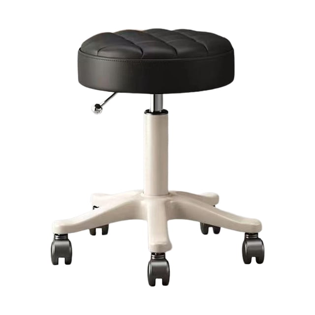Sillón de oficina con función de masaje, taburete de bar, ruedas, cojín de 4,5 cm de grosor, giratorio. negro