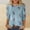 Blue, variant on Laipiong Happy Easter T Shirts for Women 2026 Novelty Rabbit Graphic Round Neck 3/4 Sleeve Tee Tops Holiday Family Match Gifts Classic Fit Tees
