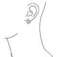 thumbnail image 3 of Bling Jewelry Womens Bridal CZ Hoop Earrings 5-Row Dome Silver Plated Hinge Style, 3 of 4