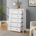 thumbnail image 5 of Tcbosik 5 Drawers Dresser for Bedroom, Tall Chest of Drawers, Modern Storage Cabinet for Living Room, Closet, Hallway, White, 5 of 8
