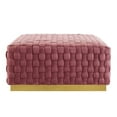 thumbnail image 3 of Modway Florence Square Performance Velvet Ottoman, Pink/Gold, 3 of 7
