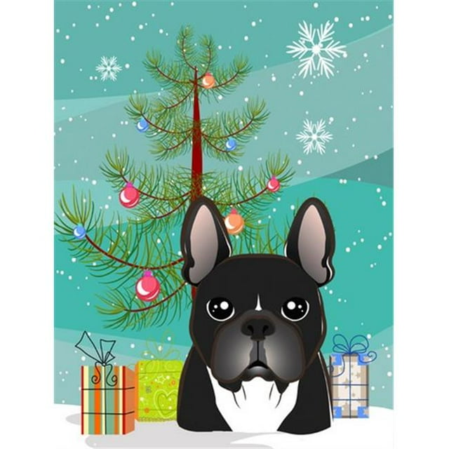 Christmas Tree And French Bulldog Flag Garden Size