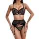 thumbnail image 1 of Gibobby Conjunto ropa interior mujer Body de Camisola Sexy con Cordones y Espalda Abierta con Panel de Malla para Mujer Lencería Sexy de San Valentín Body Encaje(Negro, G), 1 of 5