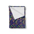 thumbnail image 2 of New Orleans Soft Flannel Fleece Throw Blanket, Fat Tuesday with Fleur De Lis Colorful and Hats Pattern Jazz Trumpet, Cozy Plush for Indoor and Outdoor Use, 60" x 80", Multicolor, by Ambesonne, 2 of 5