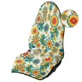 thumbnail image 6 of Bulopur Retro Front Car Seat Towel Universal Soft Breathable Seat Protector Boho Floral Non-Slip Towel for Car Decor Fit SUV Sedan Truck, 6 of 8