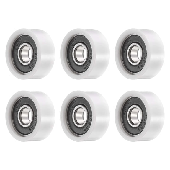 Uxcell 8x26x11mm Ball Bearing Guide Pulley Roller, 8PCS Nylon Round Wheel 608RS