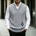 thumbnail image 2 of Riecok Knitted Vest for Men Sleeveless V Neck Pullover Sweaters Lightweight Solid Winter Tops with Pockets Gray L, 2 of 6