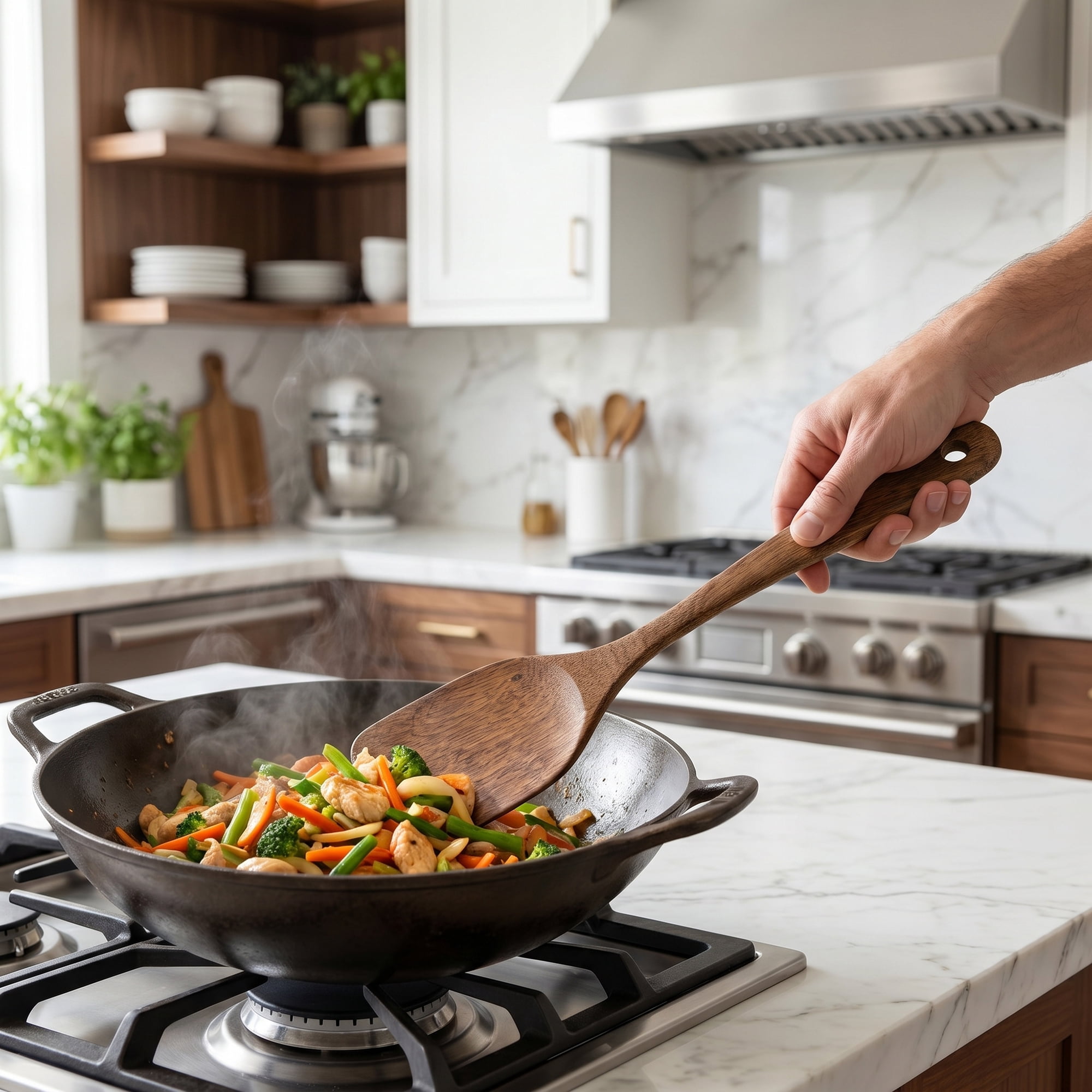 Unique Bargains Kitchen Utensil Heat-Resistant Cooking Tool for Flipping Brown 12x3 in