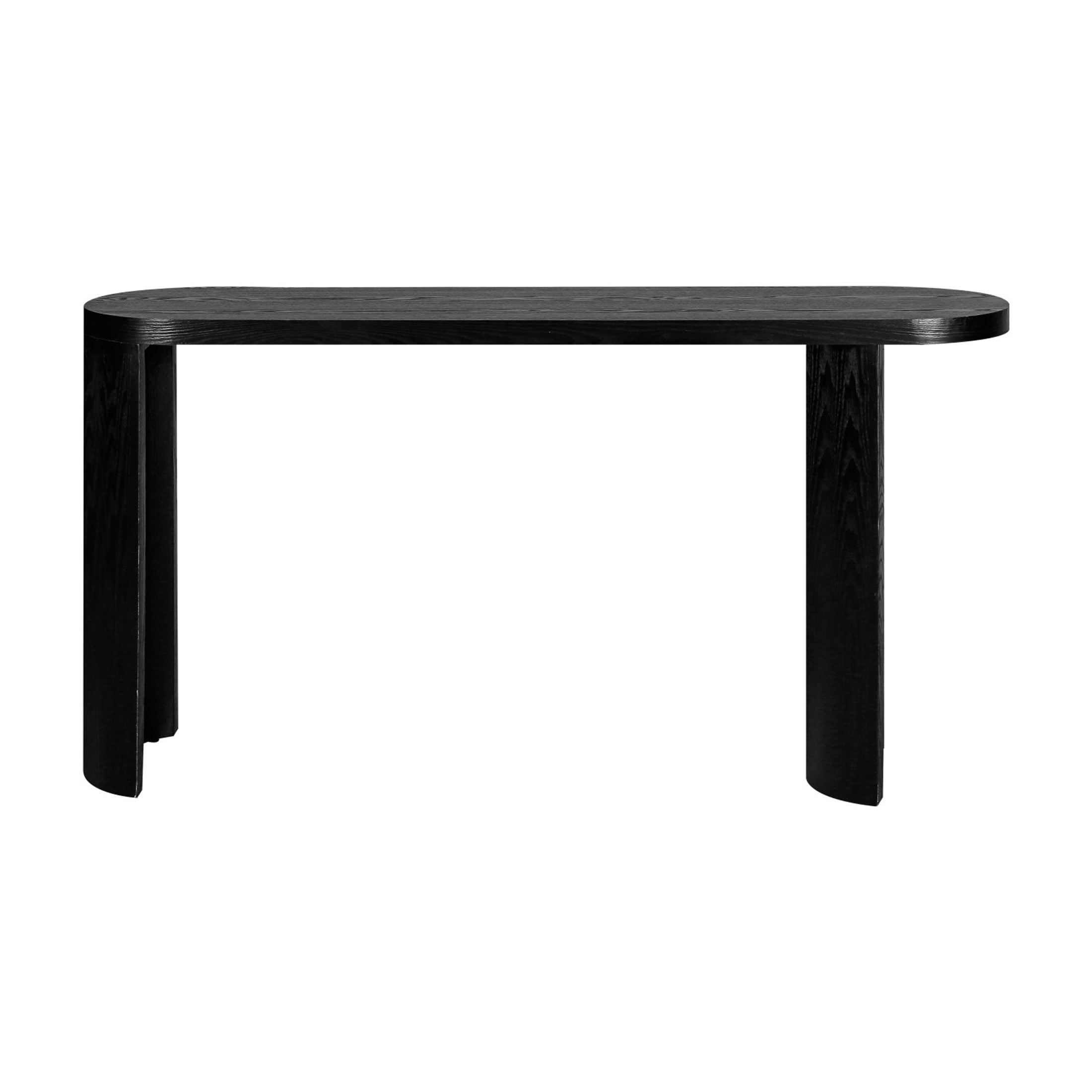 Clea Minimalist 60" Versatile Console Table, Entryway Table with Adjustable Curved Legs, Black