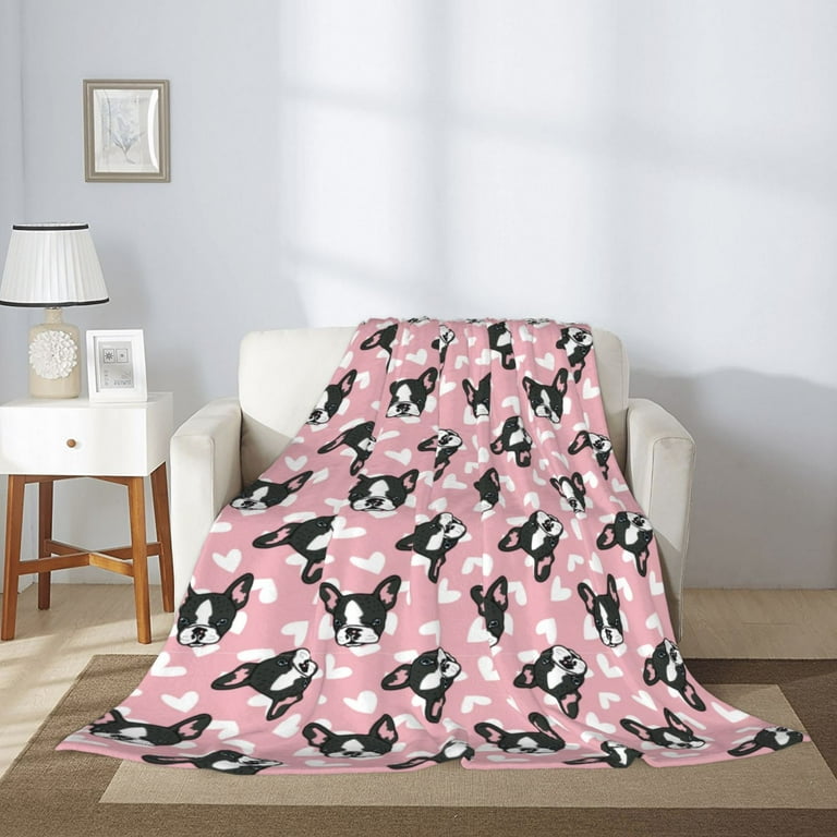 Gaeub French Bulldog Print Flannel Throw Blanket, Home Fleece
