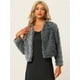 thumbnail image 2 of Abrigo mullido de piel sintétisin cuello chaquerecortacálide invierno pamujer Gris S, 2 of 5