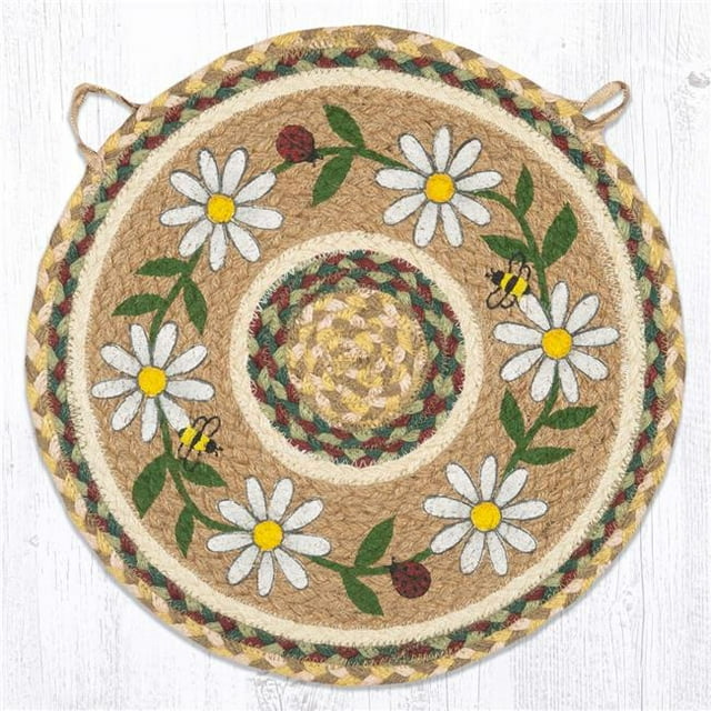 Capitol Importing 49-CH653D 15,5 x 15,5 Po CH-653 Coussin de Chaise Ronde Marguerite