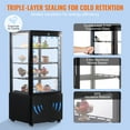 thumbnail image 4 of KFFKFF Refrigerated Display Case, 3 Cu.Ft./85L, 3-Tier, Countertop Pastry Display Case Commercial Display Refrigerator with LED Lighting, TURBO Cooling, Frost-Free Air-Cooling, 4 of 9