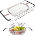 thumbnail image 2 of Stainless Steel Expandable Oval Colander with Rubber Handles - 6 Quart - for Kitchen Sink, Draining Board, Fruit Vegetable Sink, 2 of 5