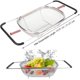 thumbnail image 2 of Stainless Steel Expandable Oval Colander with Rubber Handles - 6 Quart - for Kitchen Sink, Draining Board, Fruit Vegetable Sink, 2 of 5