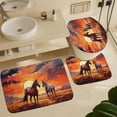 thumbnail image 6 of Abstract Horse Shower Curtain Sets for Bathroom, 4 Pieces Nature Flower Tree Landscape Bathroom Decor Set Waterproof Shower Curtains with 12 Hooks Toilet Lid Rug and Bath Mat, Style-4, 6 of 8