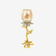 thumbnail image 2 of Shataj Decorative Aluminum Candle Stand with Glass in Gold, 2 of 2