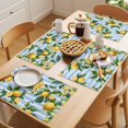 thumbnail image 5 of Yellow Lemon Placemats Set of 6 Rustic Summer Fruit Blue Strip Watercolor Place Mats Indoor Wipeable Table Mats Washable Cloth Dining Table Placemats for Kitchen Holiday Party Home Decor 13x19 Inch, 5 of 9