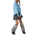 thumbnail image 2 of Faithtur Women's Anti-Slip Leg Warmers, Solid Color/Multi-Color Thicken Socks, Windproof Legs Protector, 2 of 9