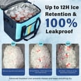 thumbnail image 3 of Tirrinia Large Capacity Soft Cooler Bag, Collapsible Cooler Insulated Leak Proof, Large Lunch Box for Men Women, Soft-Sided Cooler for Picnic, Grocery, Beach, Camping, Travel, 35L, Blue, 3 of 7