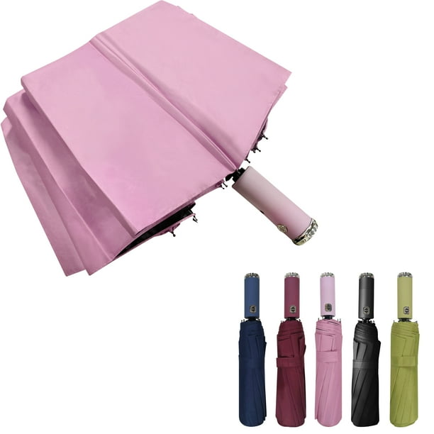 Automatic Folding Umbrella with LED Flashlight Handle, Lightweight