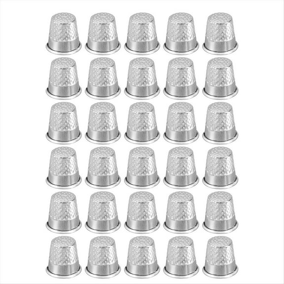 Rollbacks & More Sewing Thimble Finger Protector, 30 Pcs Metal Shield Ring for Hand Sewing, Craft Accessories DIY Tools