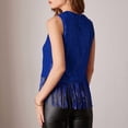 thumbnail image 6 of Laqbezok Women's Sequin Fringe Tank Top Sleeveless Round Neck Sparkly Shimmer Party Tassel Cropped Shiny Outfit, 6 of 10