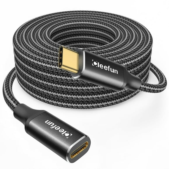 Cable de extensión USB C CLEEFUN 3.2 macho a hembra de 3 m, negro