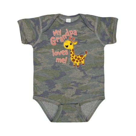 

Inktastic My Grandpa Loves Me- Cute Giraffe Gift Baby Boy or Baby Girl Bodysuit
