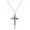 M09 Sapphire Blue, Sep, variant on Crown Cross Pendant Necklace, Sparkling Cubic Zirconia Religious Faith Necklace for Women, 3 Colors Available Jewelry Gift