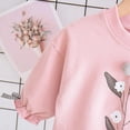 thumbnail image 4 of Kogui Girl Athletic Clothes Toddler Girl's Graphic Crew Neck Sweatshirt Pullover Tops and Sweatpants Fall Outfits for Toddler Girls 5T 6T (Pink,5-6 Years), 4 of 8