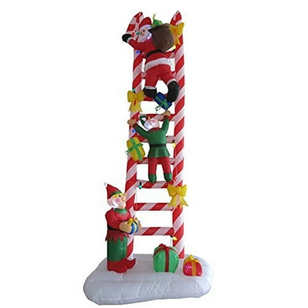 inflatable 8 ft lighted animated santa claus and elves on ladder christmas yard art - Animated Christmas Elves Decorations inflatable 8 ft lighted animated santa claus and elves on ladder christmas yard art - Animated Christmas Elves Decorations