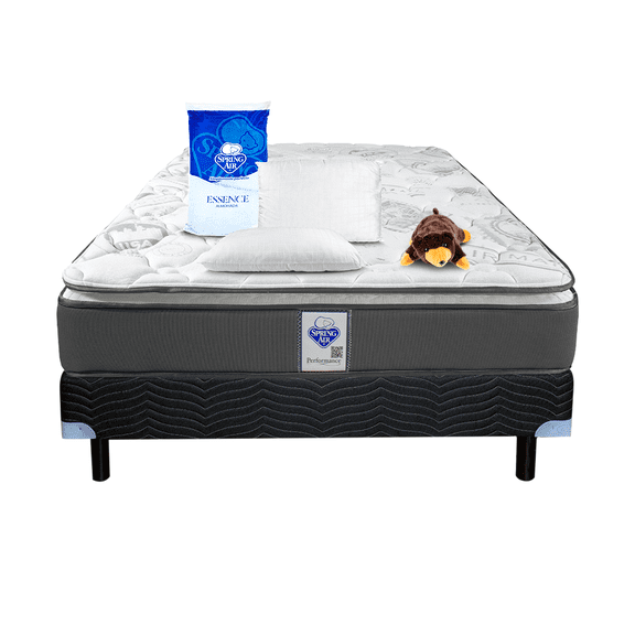 Colchón Coney King Size + Box P + Almohada Peach Feel + Oso