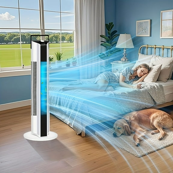 Portable Floor Fan, Upright Tower Fan, Bladeless Fan, Fans That Blow Cold Air, Cool, Low Noise, Perfect for Office, Travel, Camping And Home Essentials