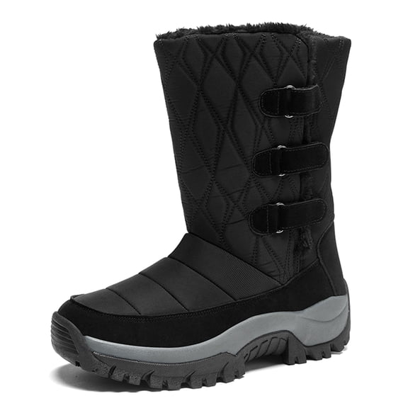YOURDIARY Womens Snow Boots Outdoor Waterproof Winter Hiking Boots Faux Fur Lining Hook & Loop Closure