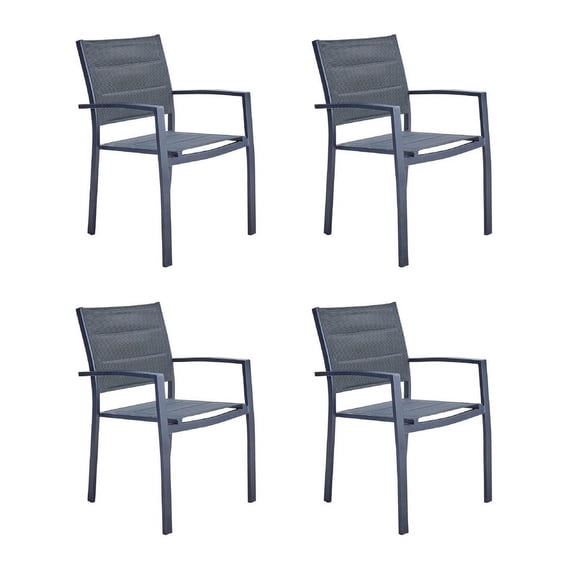 Set de 4 Sillas con Descanzabrazos para Comedor Exterior NATERIAL  ORION BETA II