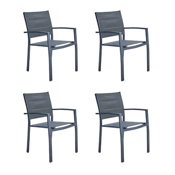 Set de 4 Sillas con Descanzabrazos para Comedor Exterior NATERIAL ORION BETA II