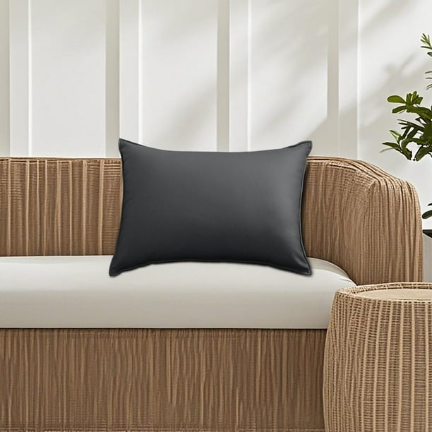 Funda de almohada rectangular impermeable para exteriores, moderna, de color sólido, para respaldo de almohada, fundas de almohada para exteriores