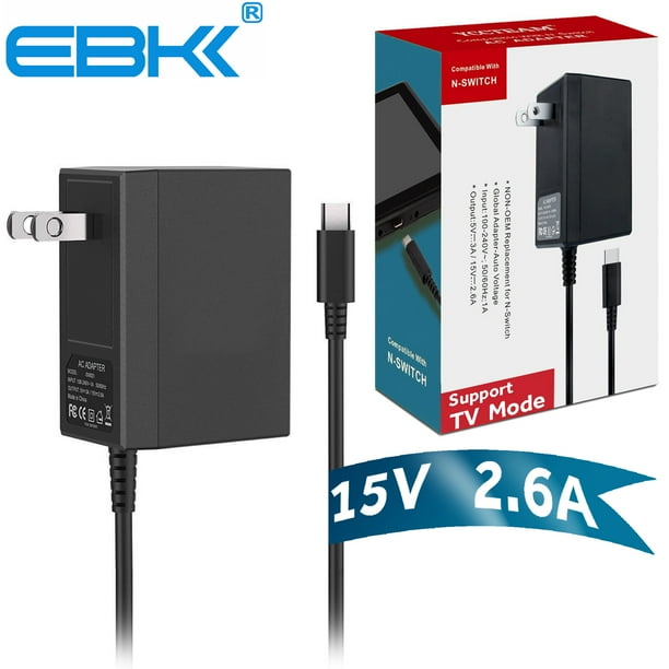 New Usb C Black Ac Adapter For Nintendo Switch Dc 15v 2 6a Switch Power Supply Charger Walmart Com Walmart Com